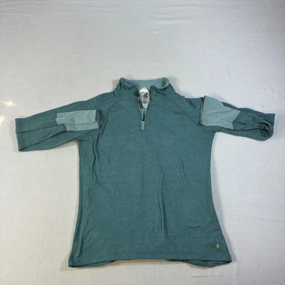 The‎ North Face Women's Medium 1/4 Zip Pullover VaporWick Teal Green Performance